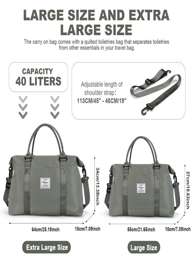 HYC00 Travel Duffel Bag,Weekender Overnight Bag for Women,Carry-on Bag with Wet Pocket,Gym Bag,Extra Large,Olive Green - Image 3